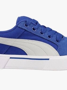 Puma Kids Blue Low-Top Sneakers with White Formstrip